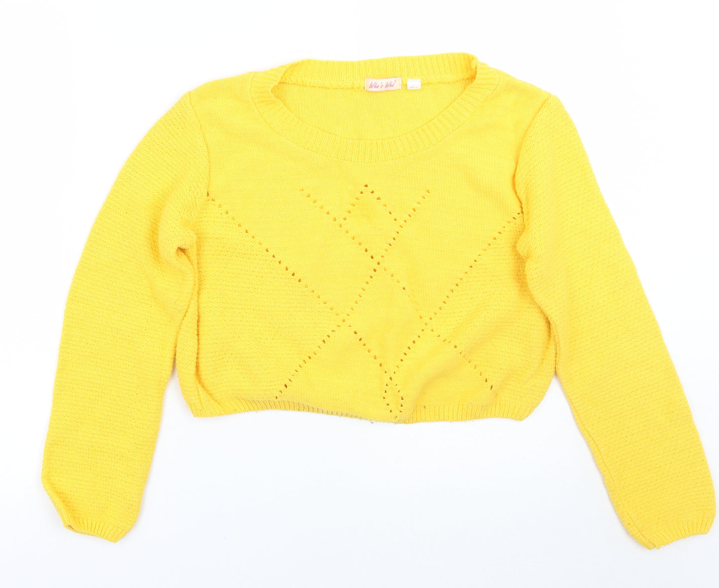 Whos who Womens Yellow   Pullover Jumper Size L