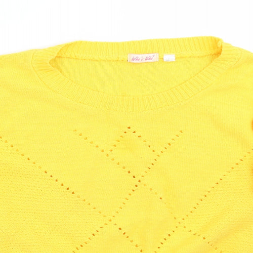 Whos who Womens Yellow   Pullover Jumper Size L