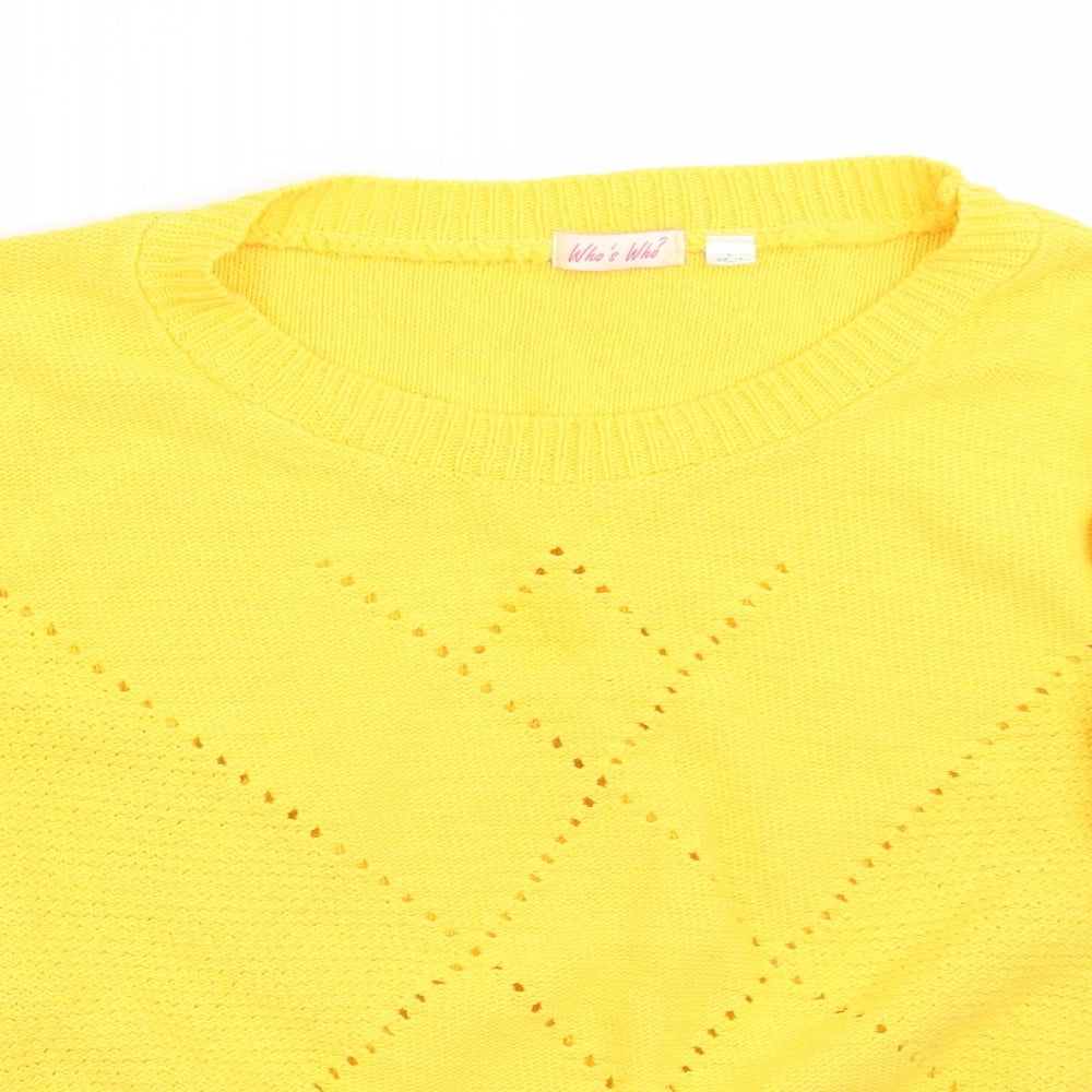 Whos who Womens Yellow   Pullover Jumper Size L