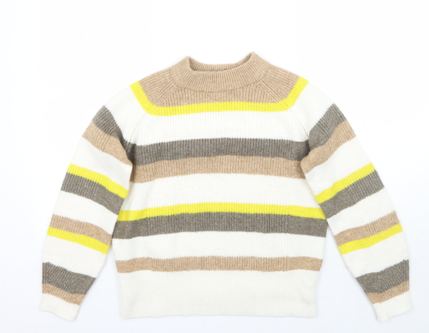 Marks and Spencer Womens White Striped  Pullover Jumper Size S
