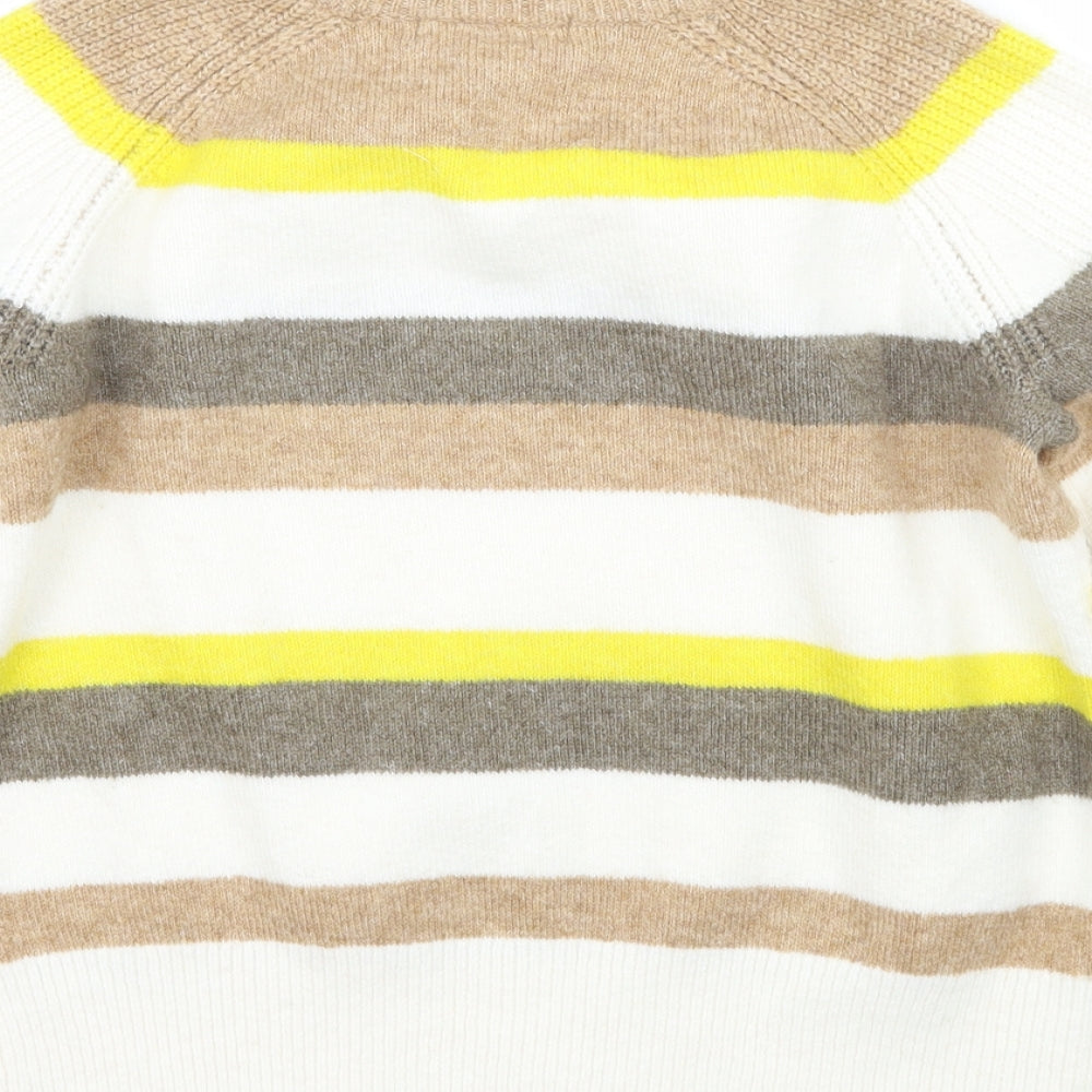 Marks and Spencer Womens White Striped  Pullover Jumper Size S