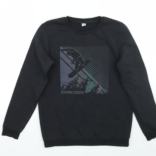 TU Boys Black   Pullover Jumper Size 13 Years