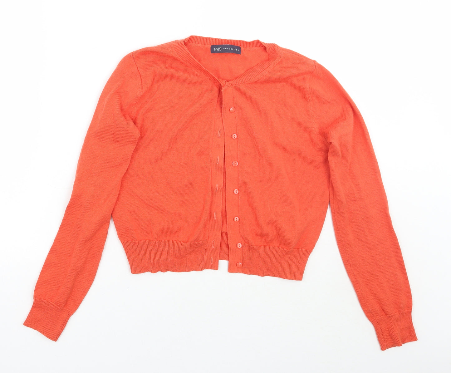 Marks and Spencer Womens Orange   Cardigan Jumper Size 10