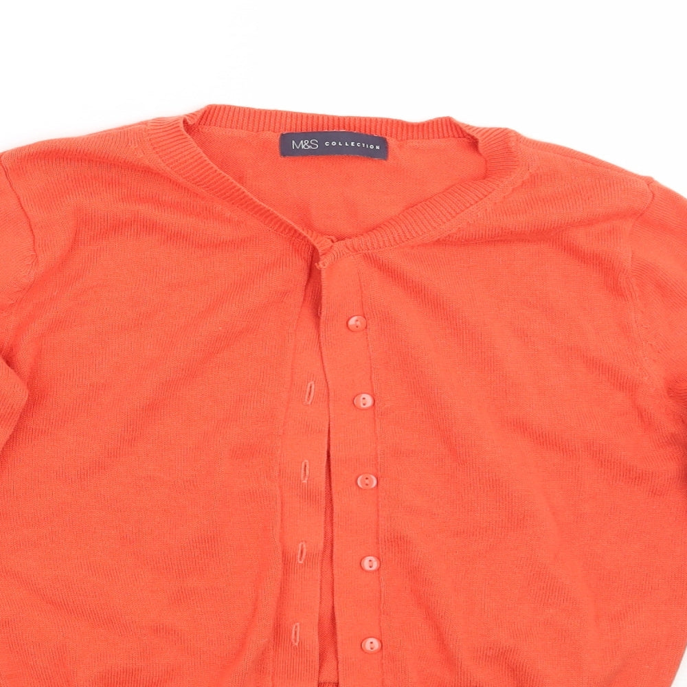 Marks and Spencer Womens Orange   Cardigan Jumper Size 10