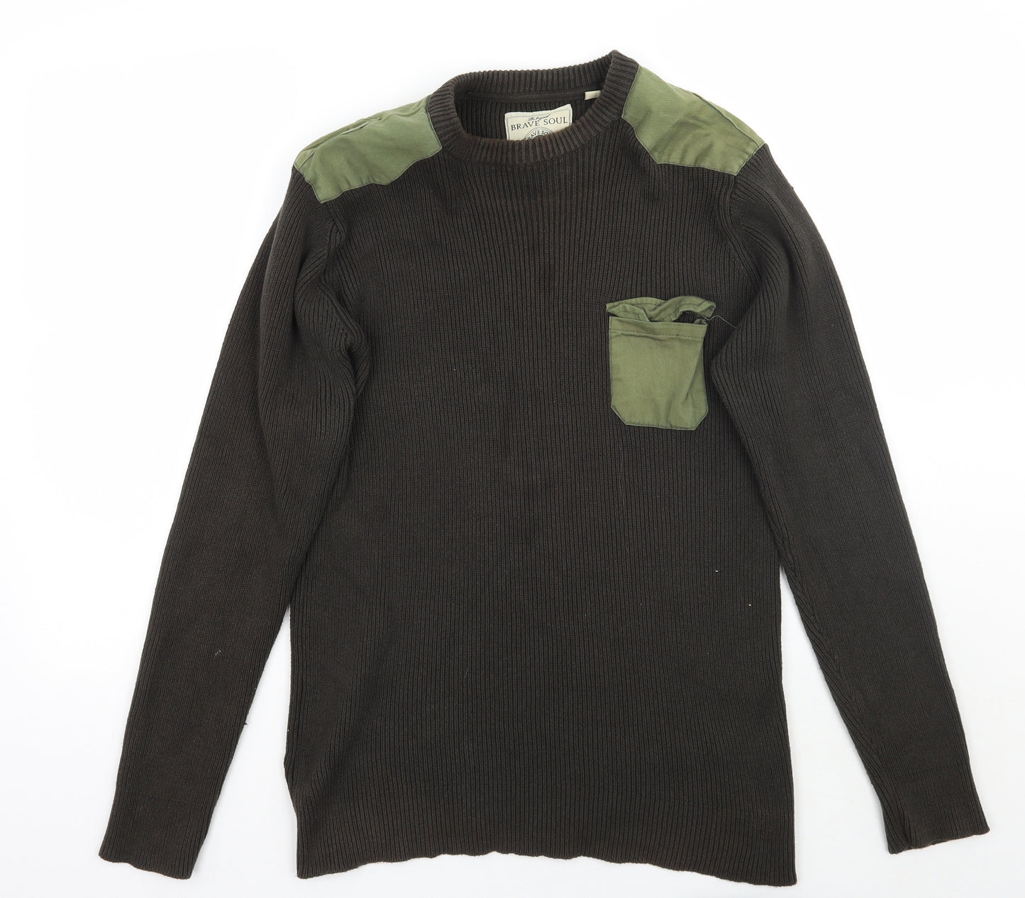 Brave Soul Mens Green   Pullover Jumper Size L