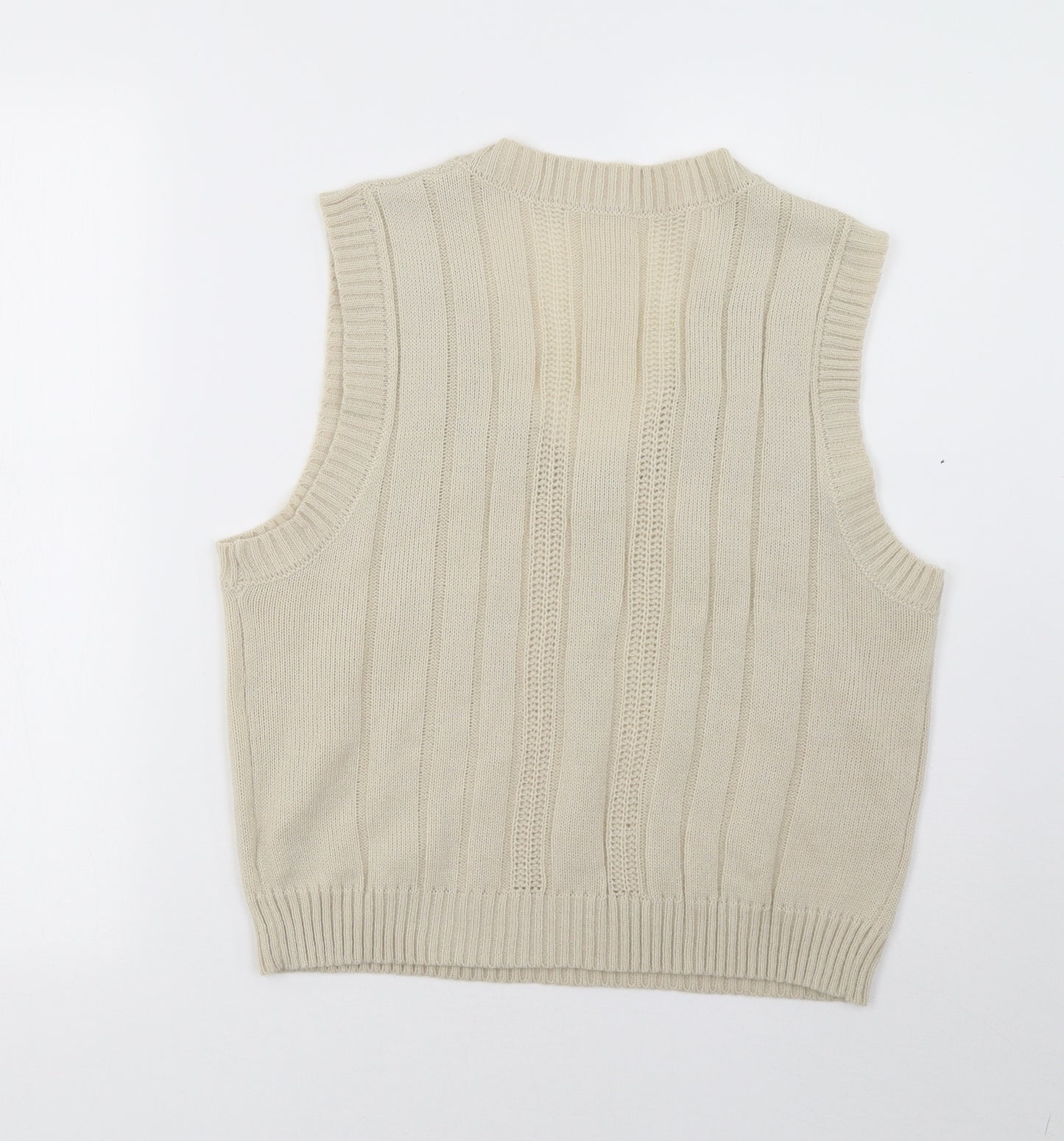 SheIn Womens Beige  Knit Basic T-Shirt Size L