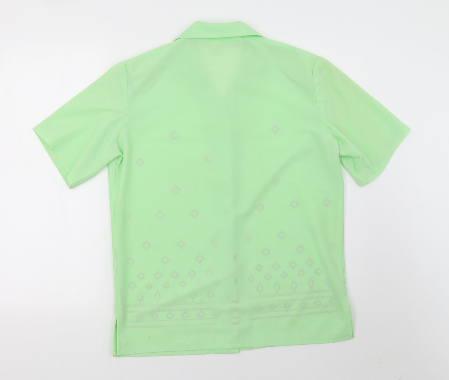 Preworn Womens Green Geometric  Basic Blouse Size 14