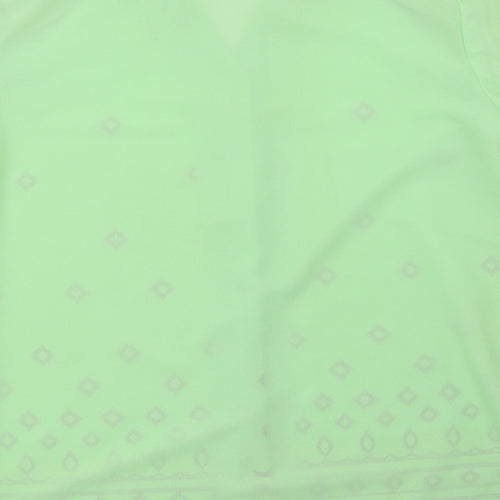 Preworn Womens Green Geometric  Basic Blouse Size 14