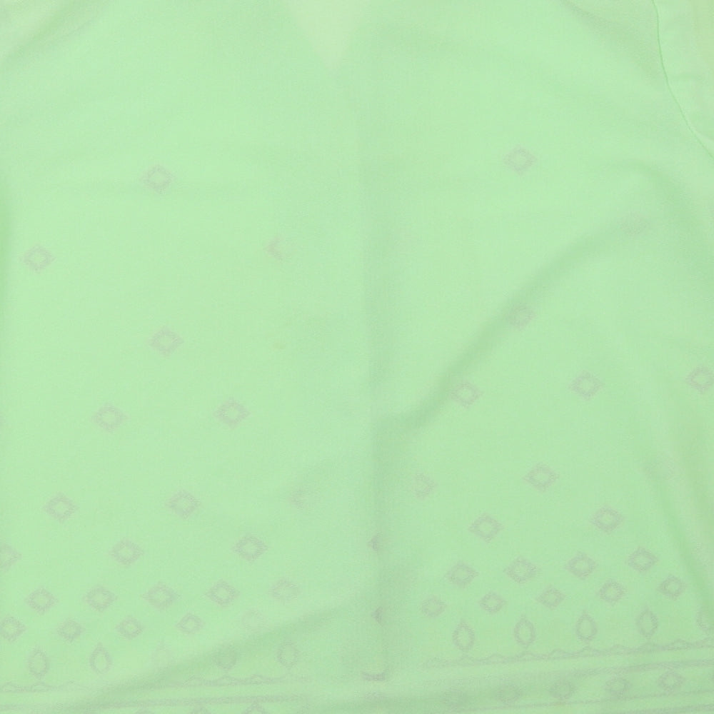 Preworn Womens Green Geometric  Basic Blouse Size 14
