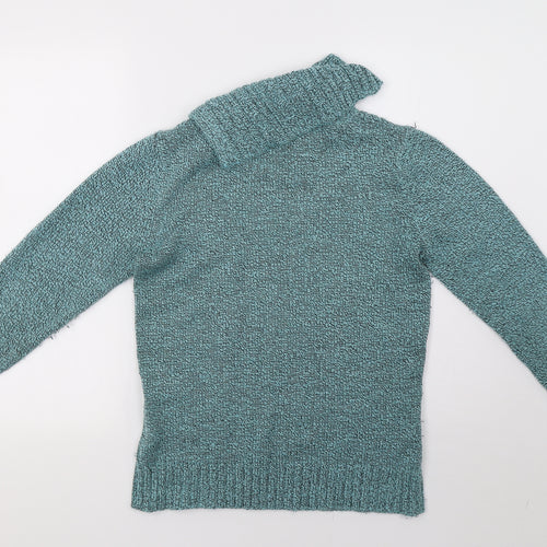 BM Collection Womens Green  Knit Pullover Sweatshirt Size S
