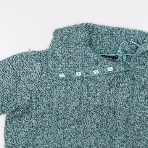 BM Collection Womens Green  Knit Pullover Sweatshirt Size S
