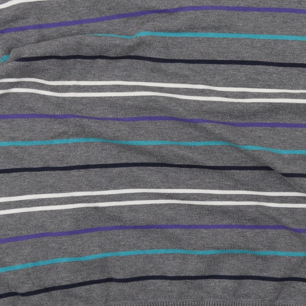 Matalan Mens Grey Striped Knit Pullover Sweatshirt Size XL
