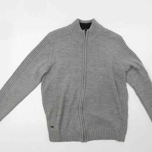 Kensington Mens Grey  Knit Full Zip Sweatshirt Size M
