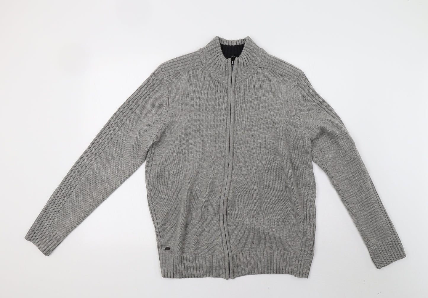 Kensington Mens Grey  Knit Full Zip Sweatshirt Size M