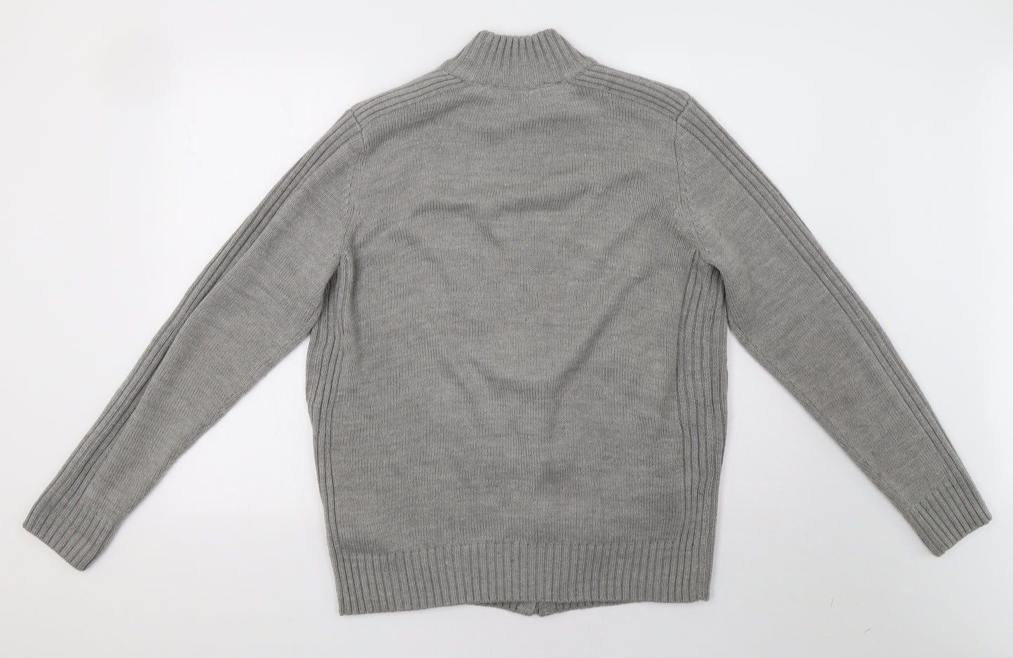 Kensington Mens Grey  Knit Full Zip Sweatshirt Size M