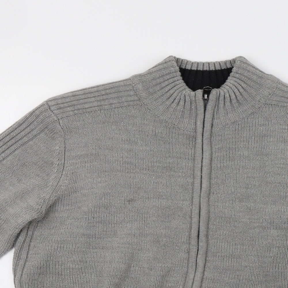 Kensington Mens Grey  Knit Full Zip Sweatshirt Size M