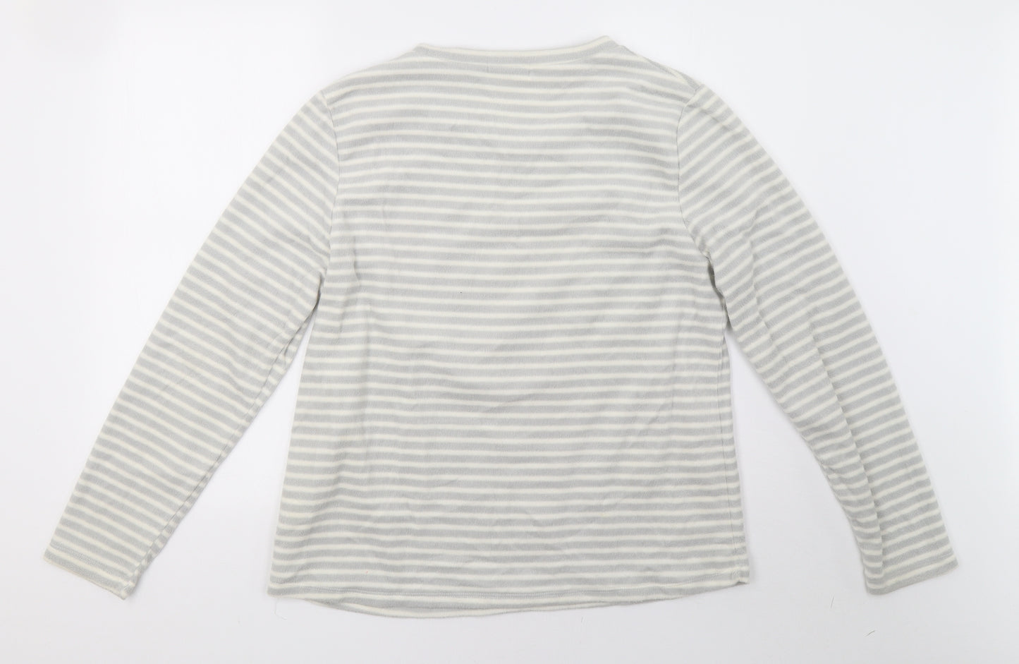 luxe leisure Womens Grey Striped   Pyjama Top Size M