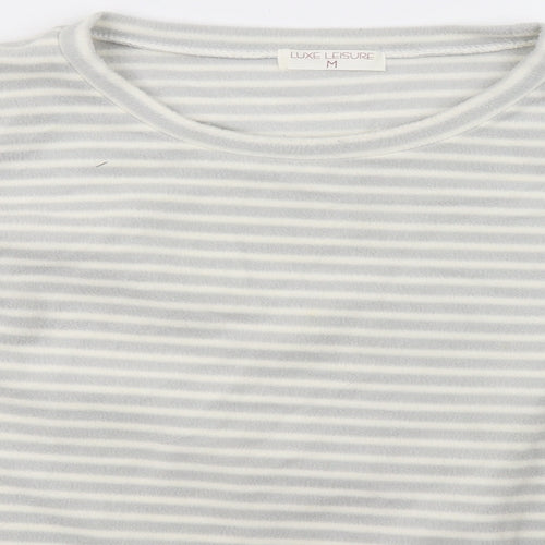 luxe leisure Womens Grey Striped   Pyjama Top Size M