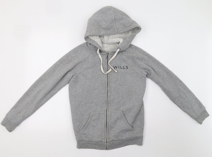 Jack Wills Womens Grey   Full Zip Hoodie Size 6