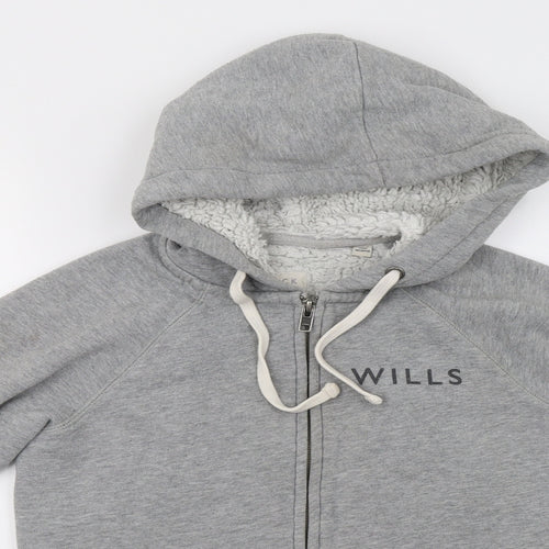 Jack Wills Womens Grey   Full Zip Hoodie Size 6