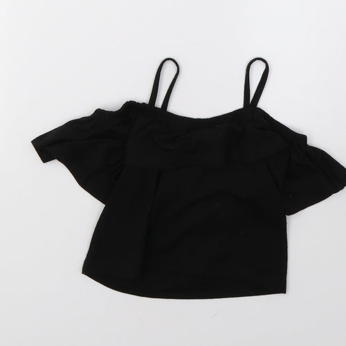 miss e-vie Girls Black   Basic T-Shirt Size 6-7 Years