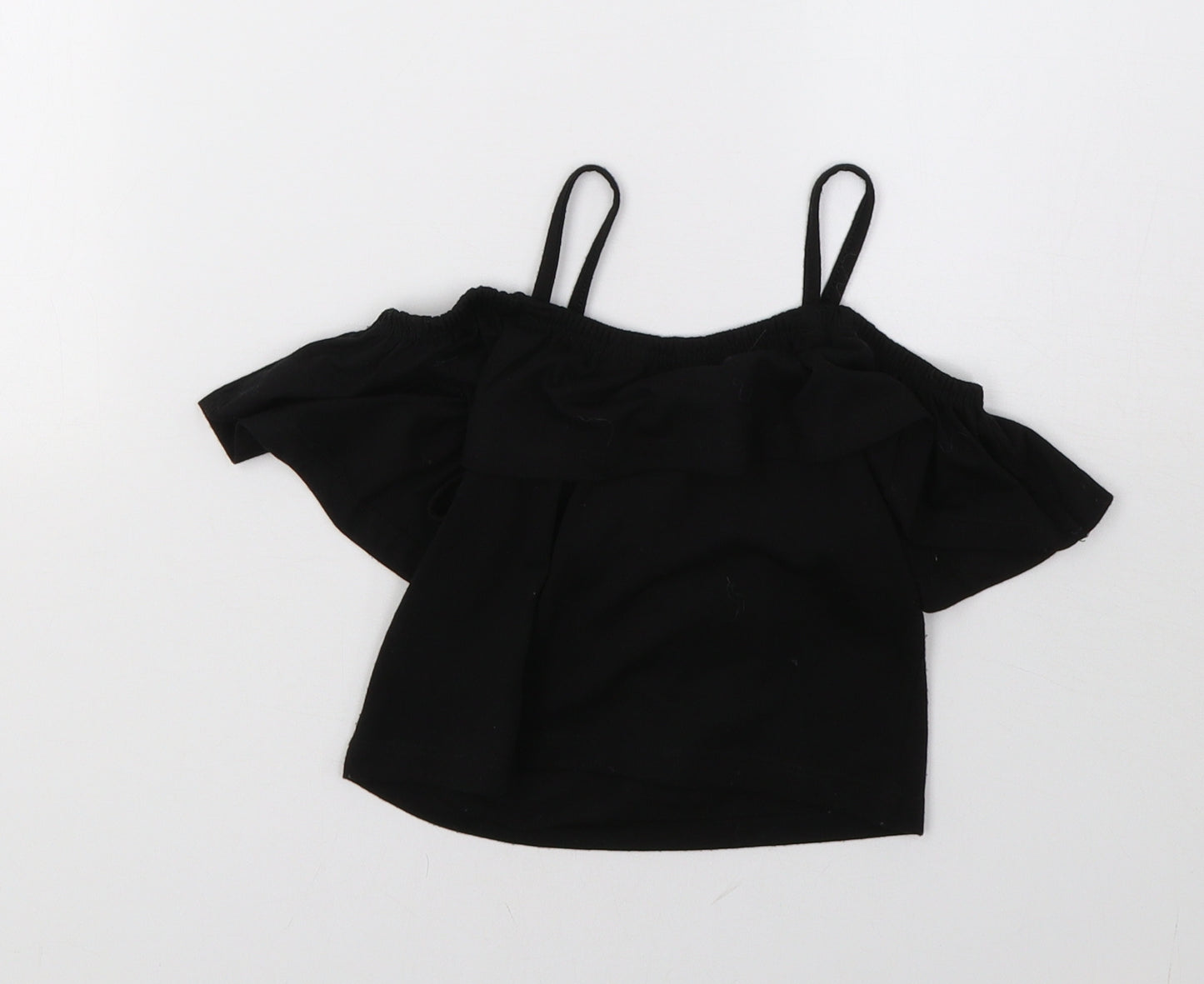 miss e-vie Girls Black   Basic T-Shirt Size 6-7 Years