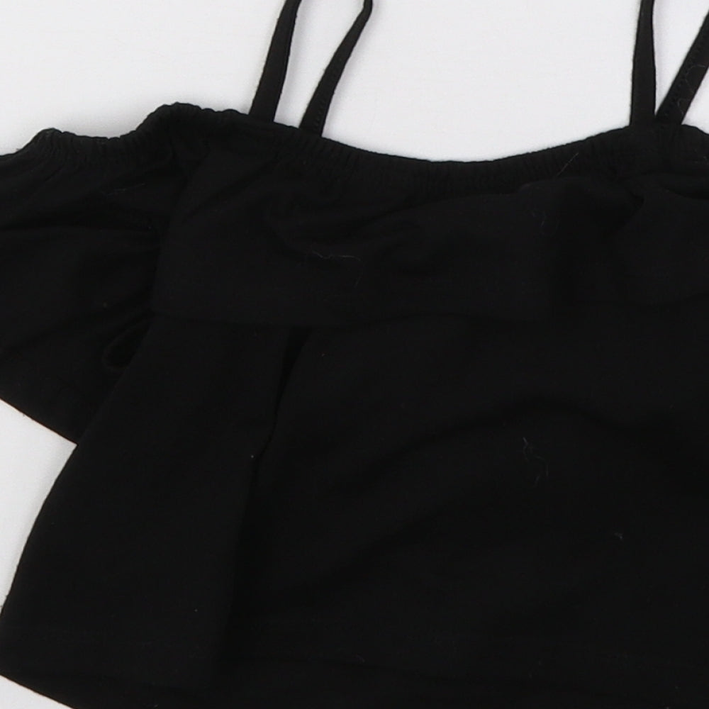 miss e-vie Girls Black   Basic T-Shirt Size 6-7 Years