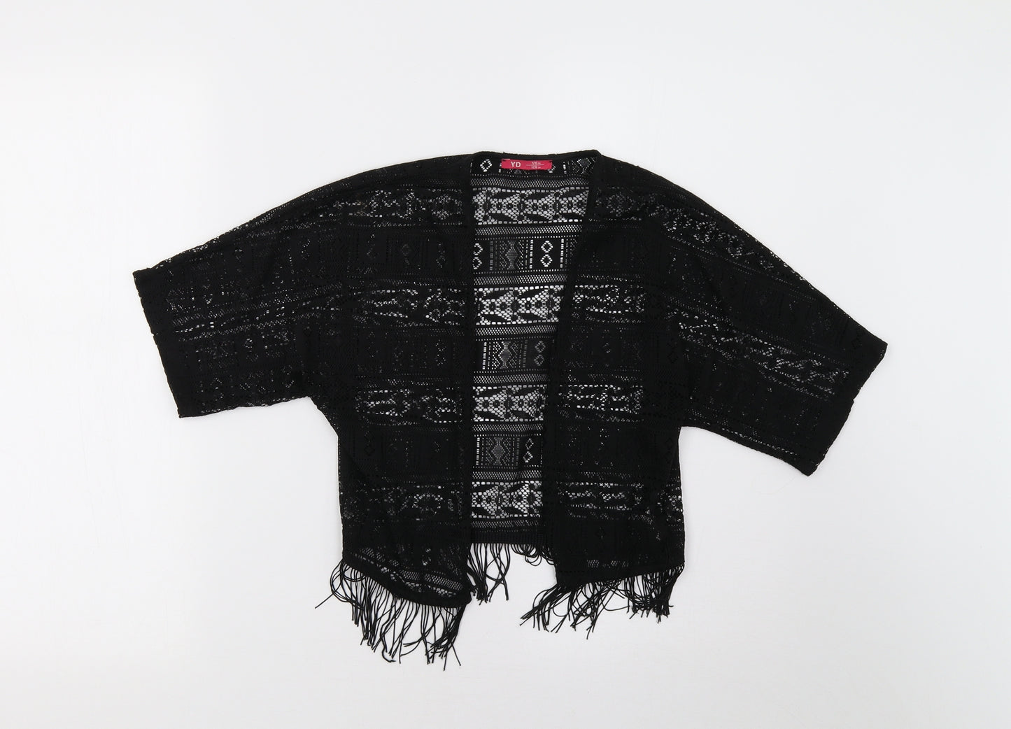 Primark Girls Black  Lace Cardigan Jumper Size 8 Years