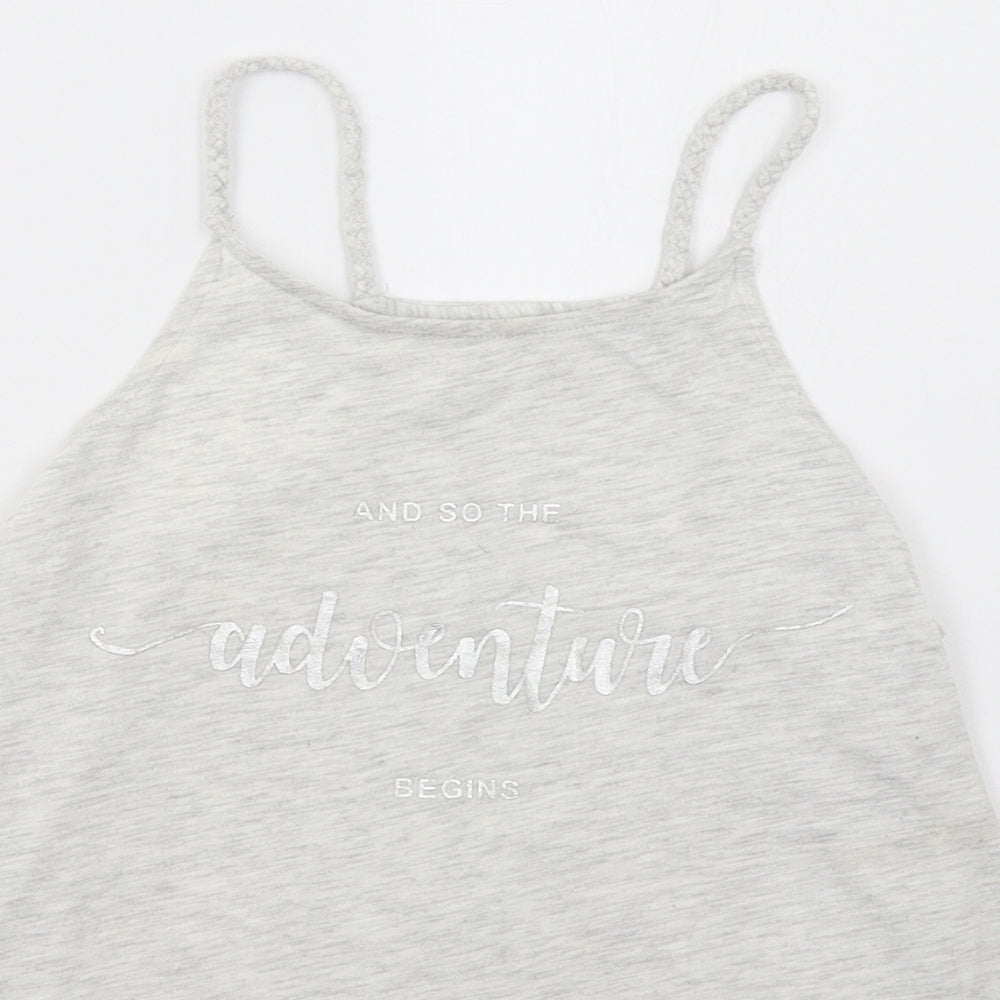 H&M Girls Grey   Basic T-Shirt Size 10 Years