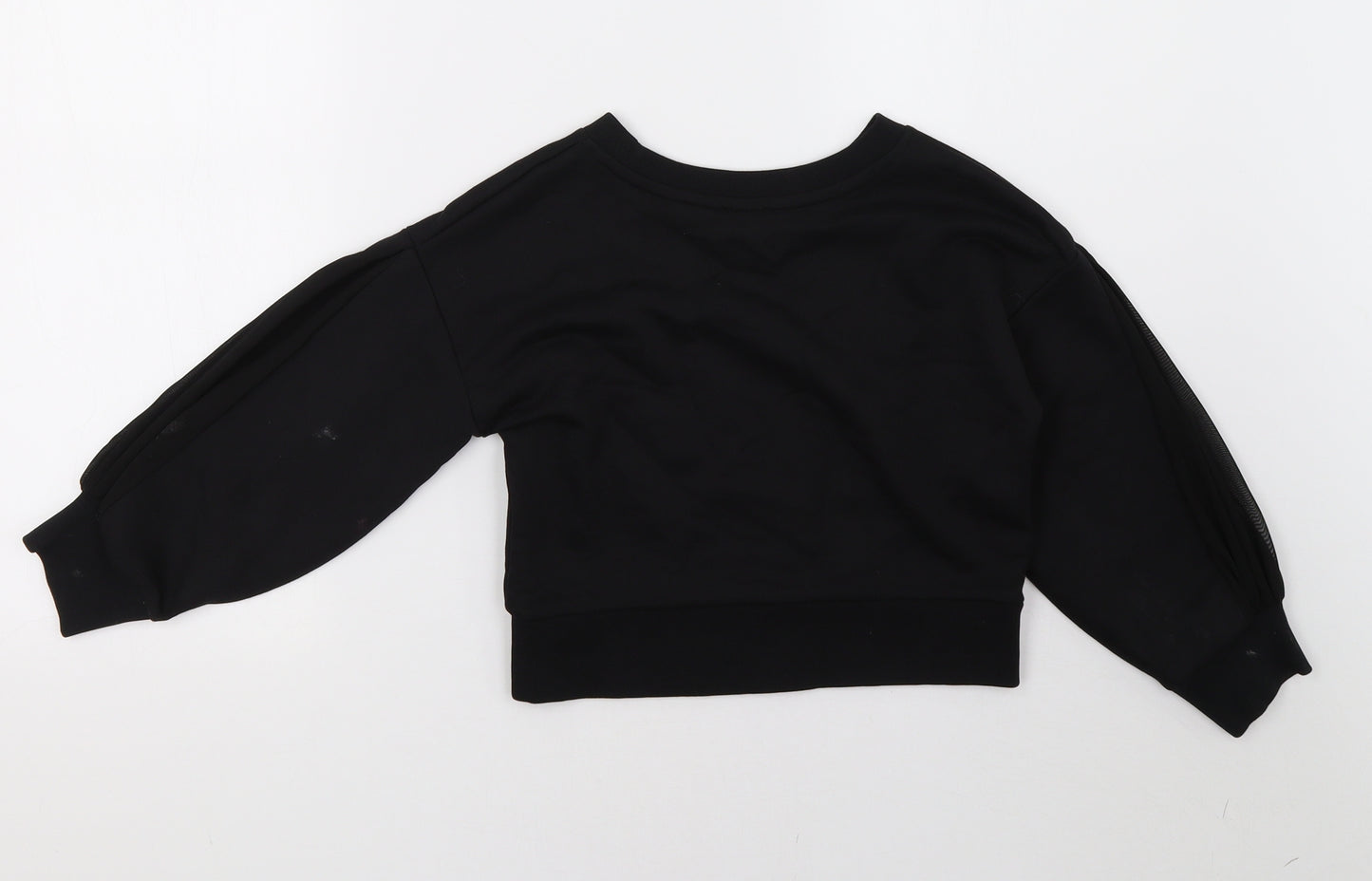 River Island Girls Black   Pullover Sweatshirt Size 6 Years