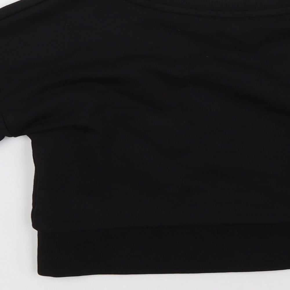 River Island Girls Black   Pullover Sweatshirt Size 6 Years