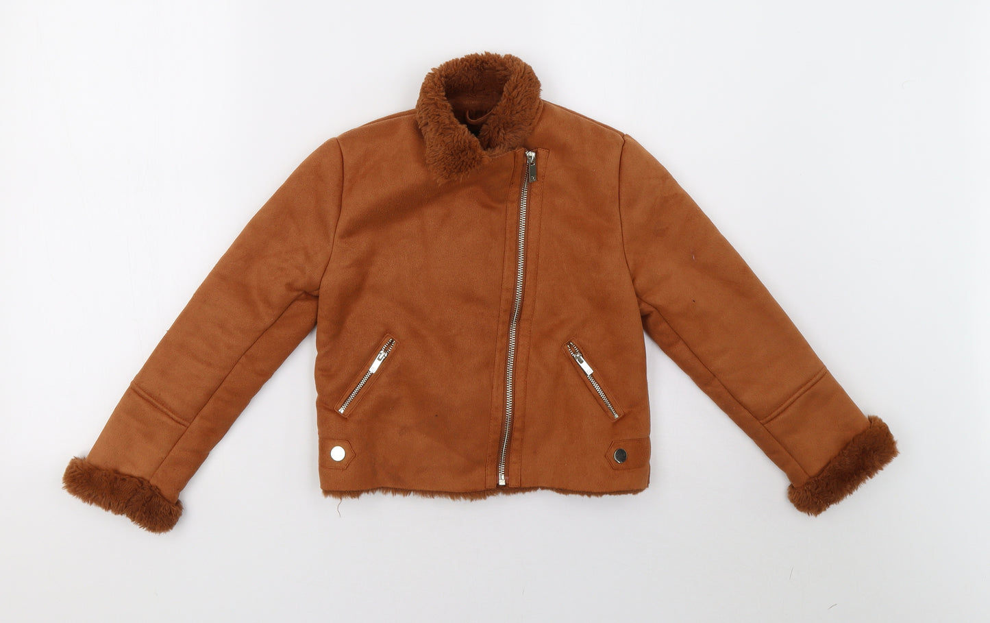 River Island Girls Brown   Basic Coat Jacket Size 8 Years