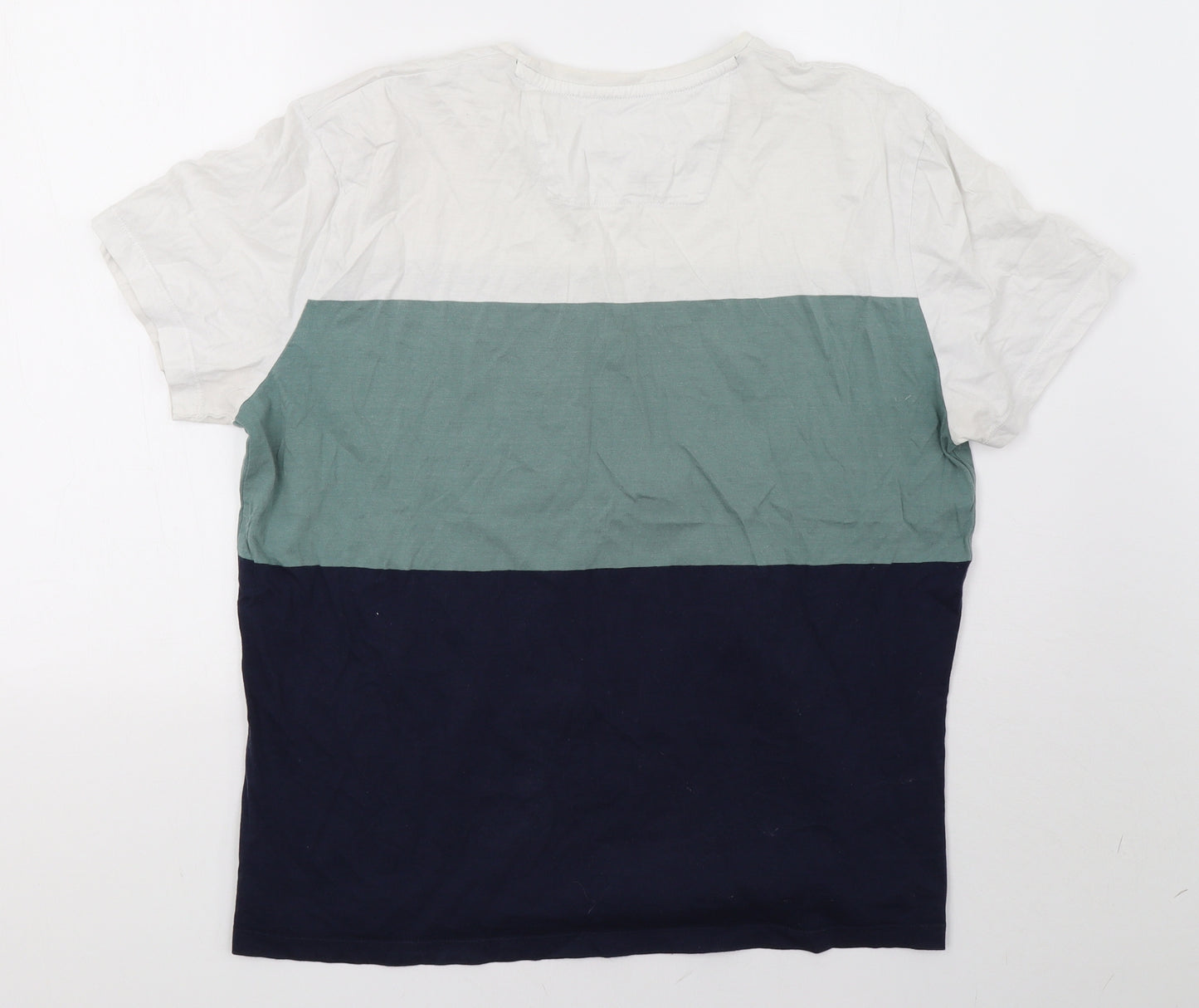 F&F Mens Blue Striped   T-Shirt Size L