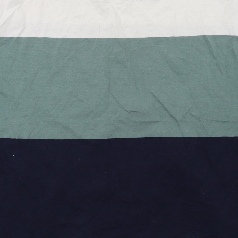 F&F Mens Blue Striped   T-Shirt Size L