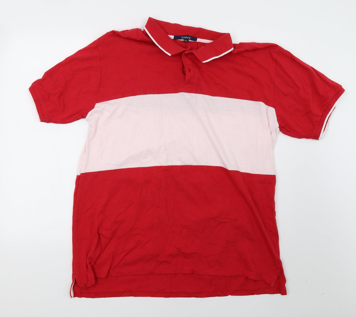 kloane Mens Red Striped   Polo Size 3XL