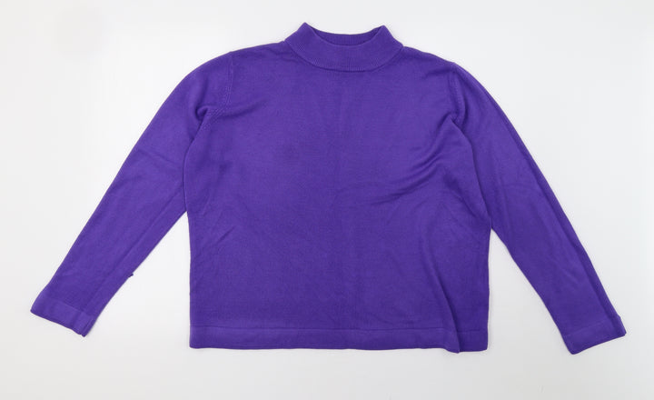bm  Womens Purple  Knit Pullover Sweatshirt Size L