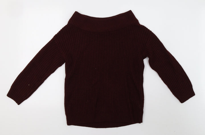 New Look Womens Red  Knit Pullover Sweatshirt Size S