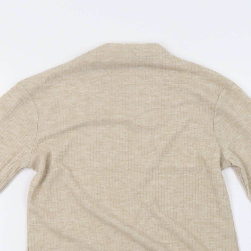 River Island Womens Beige  Knit Pullover Sweatshirt Size 10