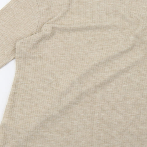 River Island Womens Beige  Knit Pullover Sweatshirt Size 10