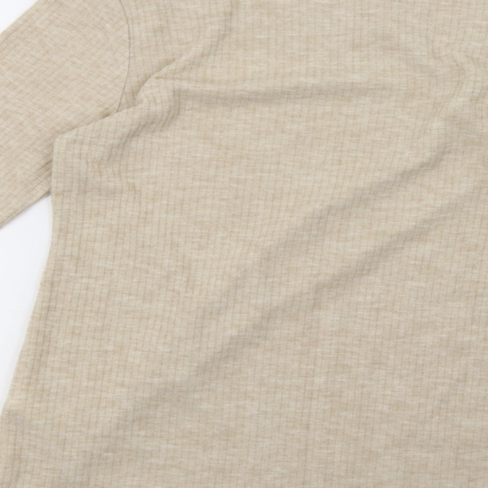 River Island Womens Beige  Knit Pullover Sweatshirt Size 10