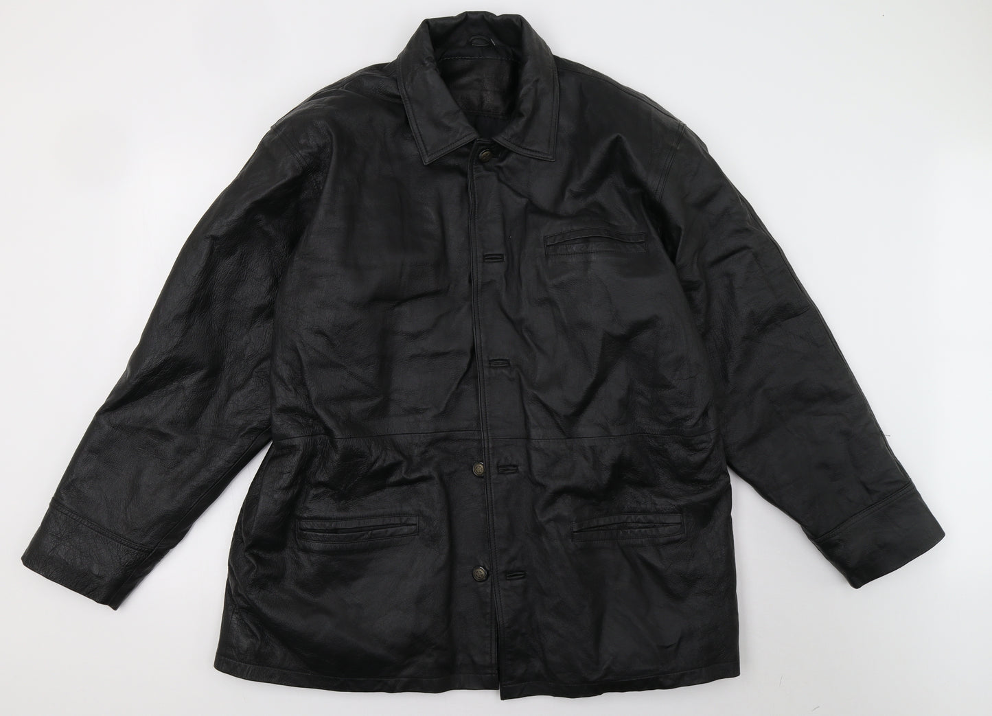 Preworn Mens Black   Trench Coat Coat Size XL