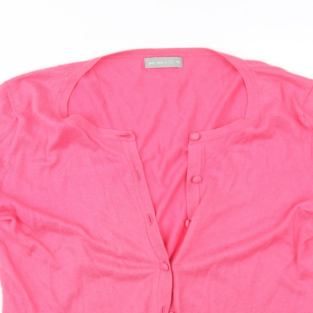 Per Una Womens Pink   Cardigan Jumper Size 12
