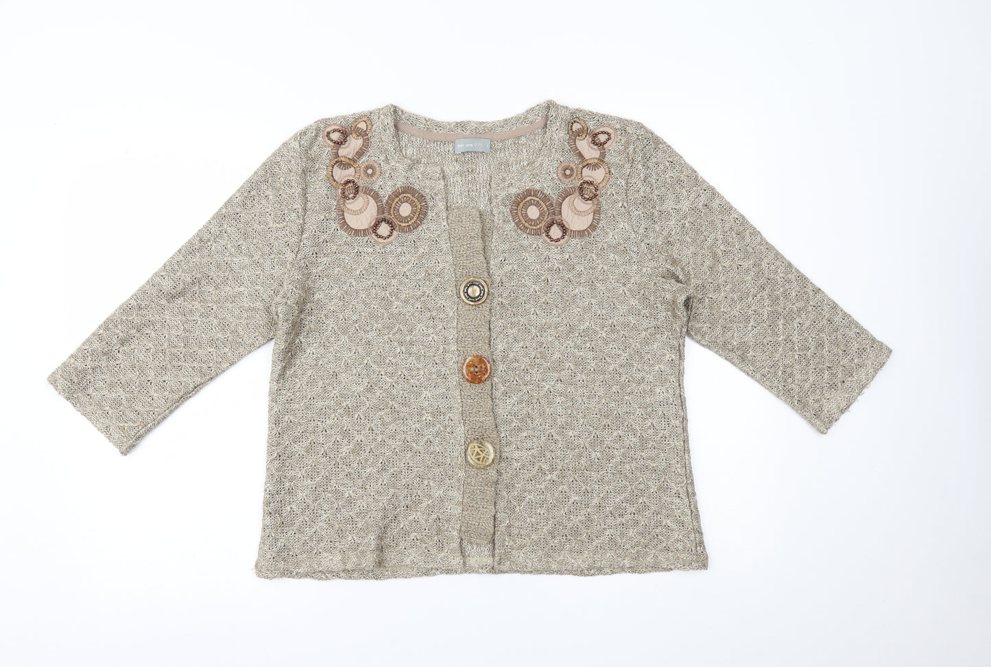 Per Una Womens Beige   Cardigan Jumper Size L