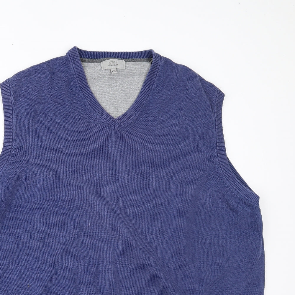 Marks and Spencer Mens Blue   Vest Jumper Size 2XL