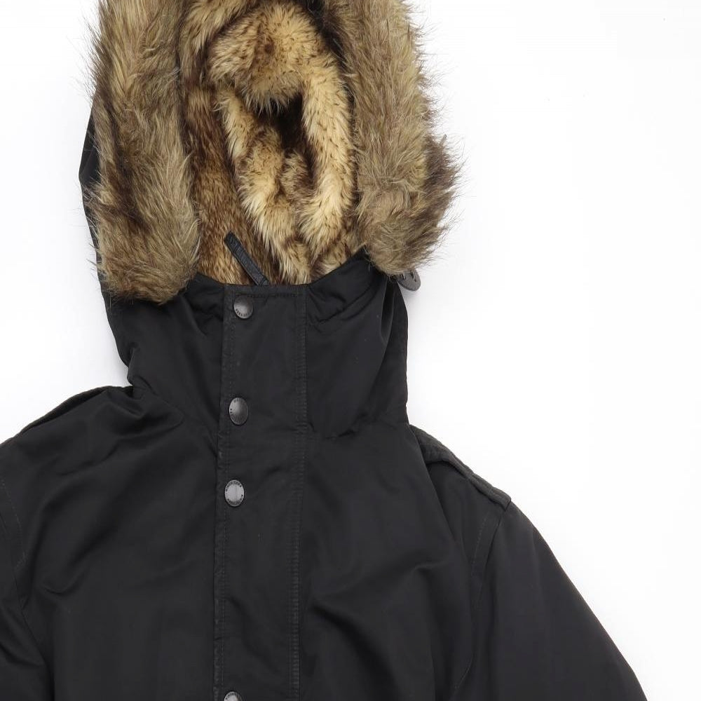 Uniqlo Mens Black   Parka Coat Size M