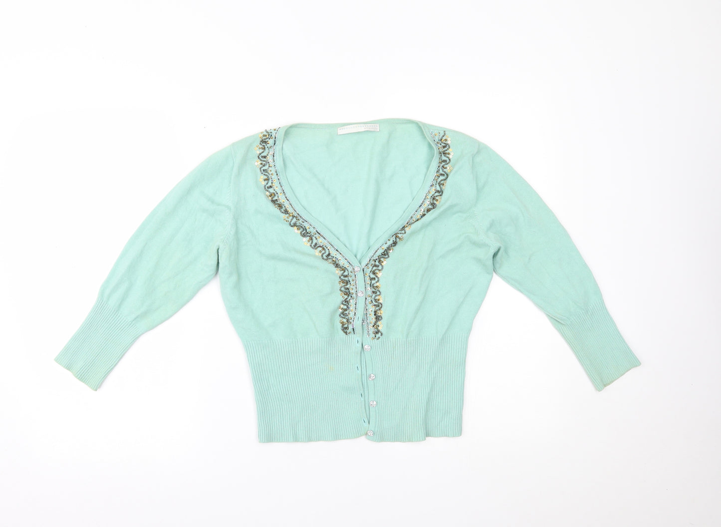 AMARANTO Womens Green   Cardigan Jumper Size 14