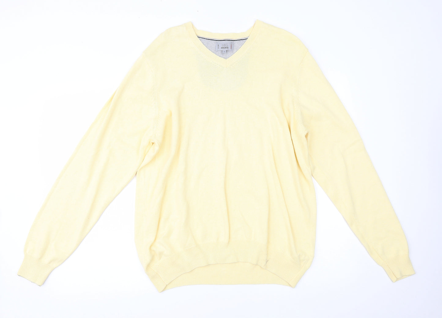 Marks and Spencer Mens Yellow   Pullover Jumper Size L