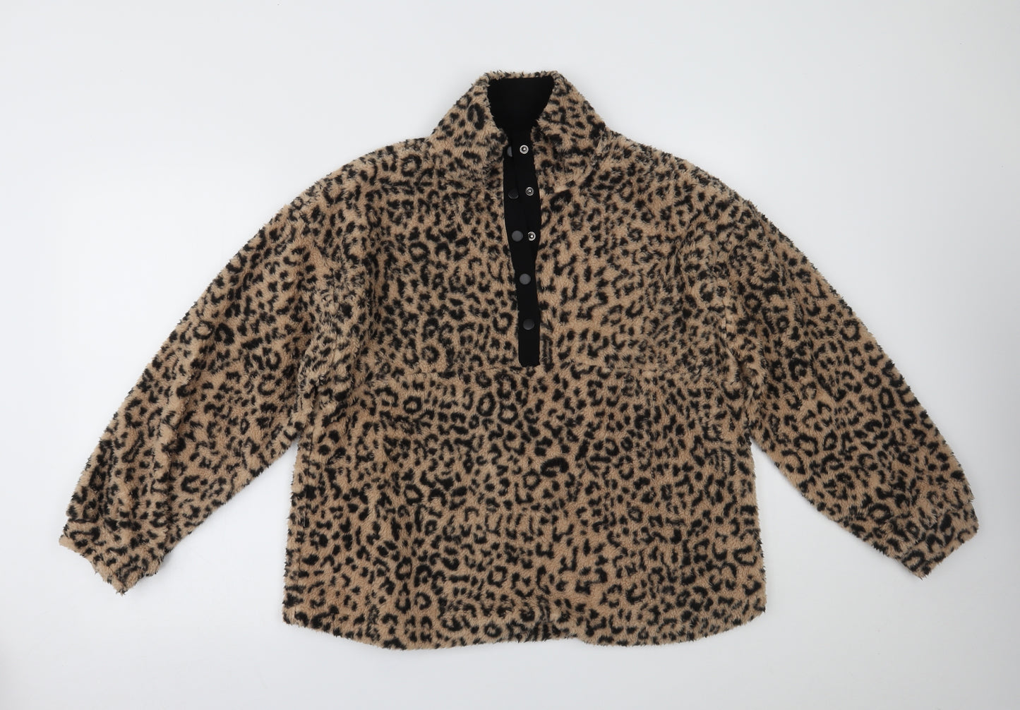 TU Womens Brown Animal Print  Pullover Jumper Size 12