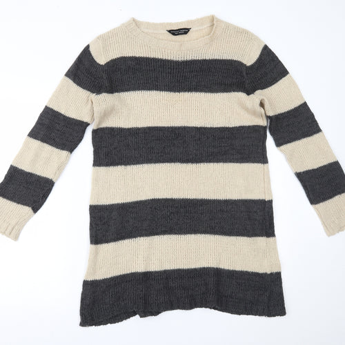 Dorothy Perkins Womens Beige Striped  Pullover Jumper Size 12
