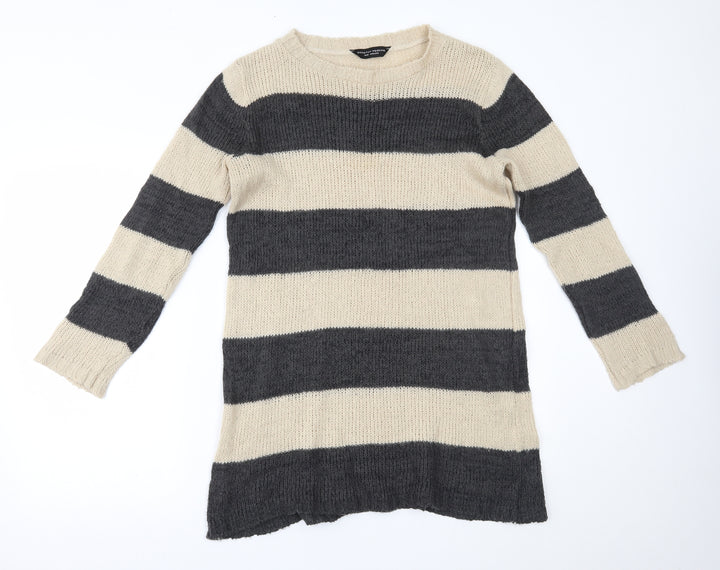 Dorothy Perkins Womens Beige Striped  Pullover Jumper Size 12